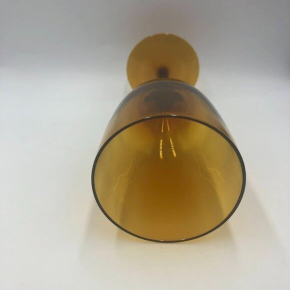 Set of 2 Amber Glass Wine Glasses With Stem Stemware Barware Drinkware - Picture 8 of 13